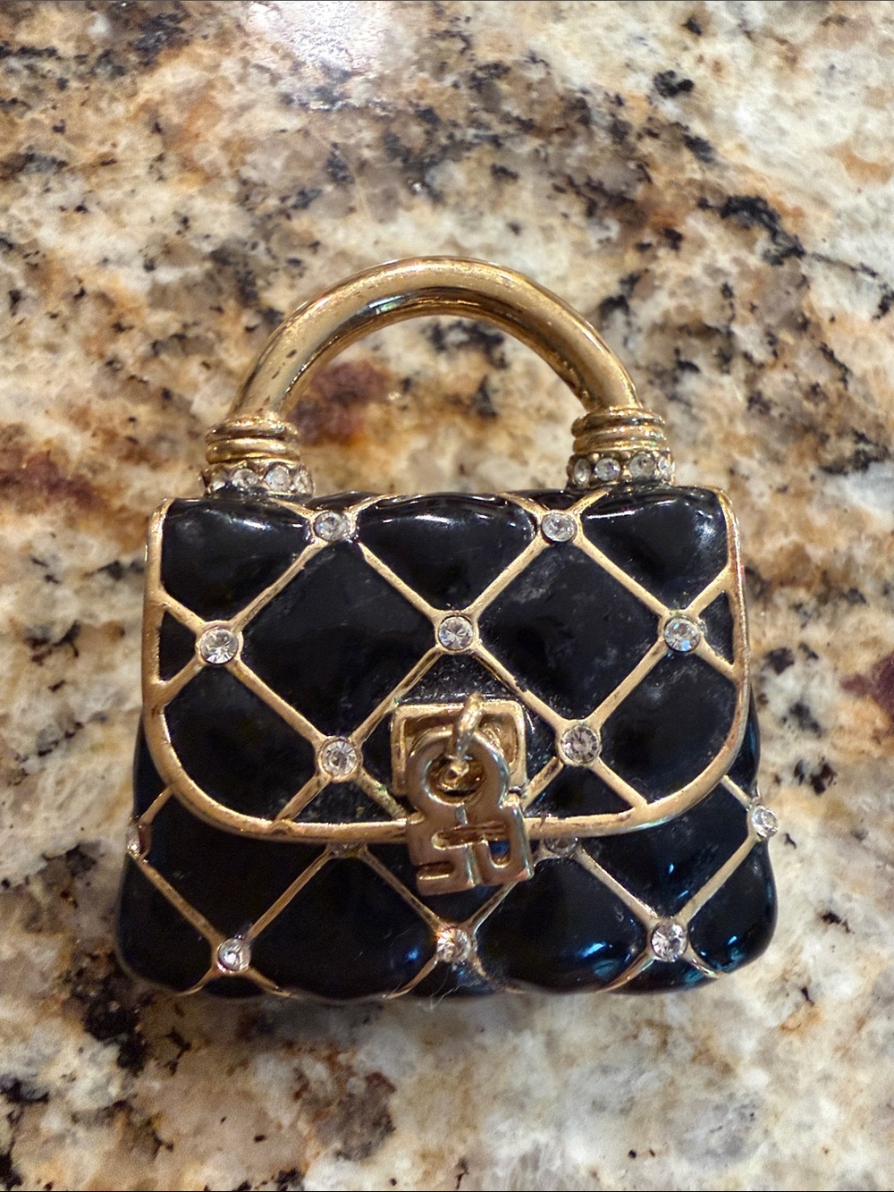 St. John handbag brooch 24 karat gold plated enhancer pendant